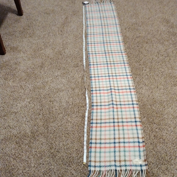 Coach NWT New scarf plaid 80% wool 80% cashmere multicolor winter tattrsl long - Picture 8 of 10